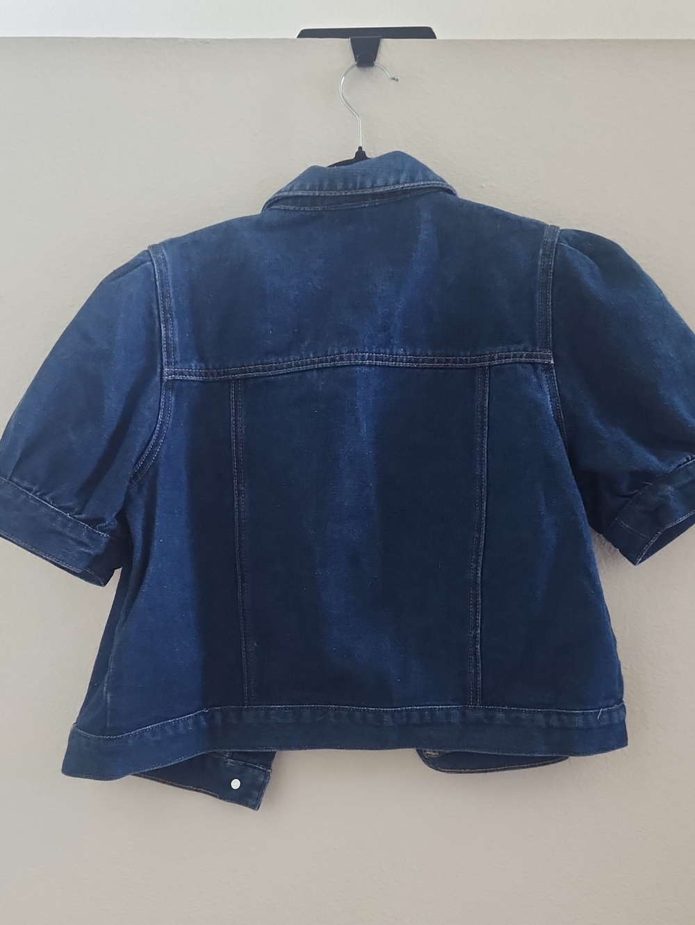 Lascana Puff Sleeve Denim Jacket Dark Washed - Picture 7 of 8